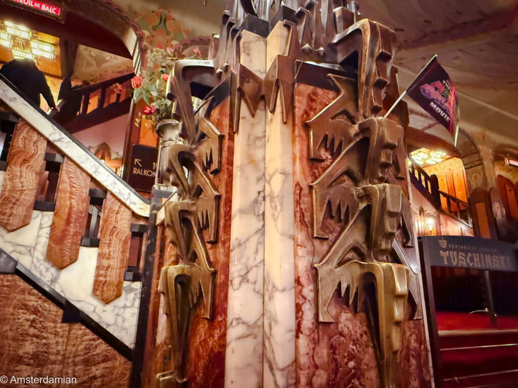 Iron details on the stairs at Tuschinski