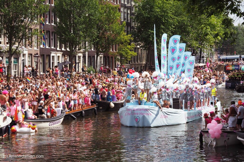 Boat in the Canal Parade at Pride Amsterdam