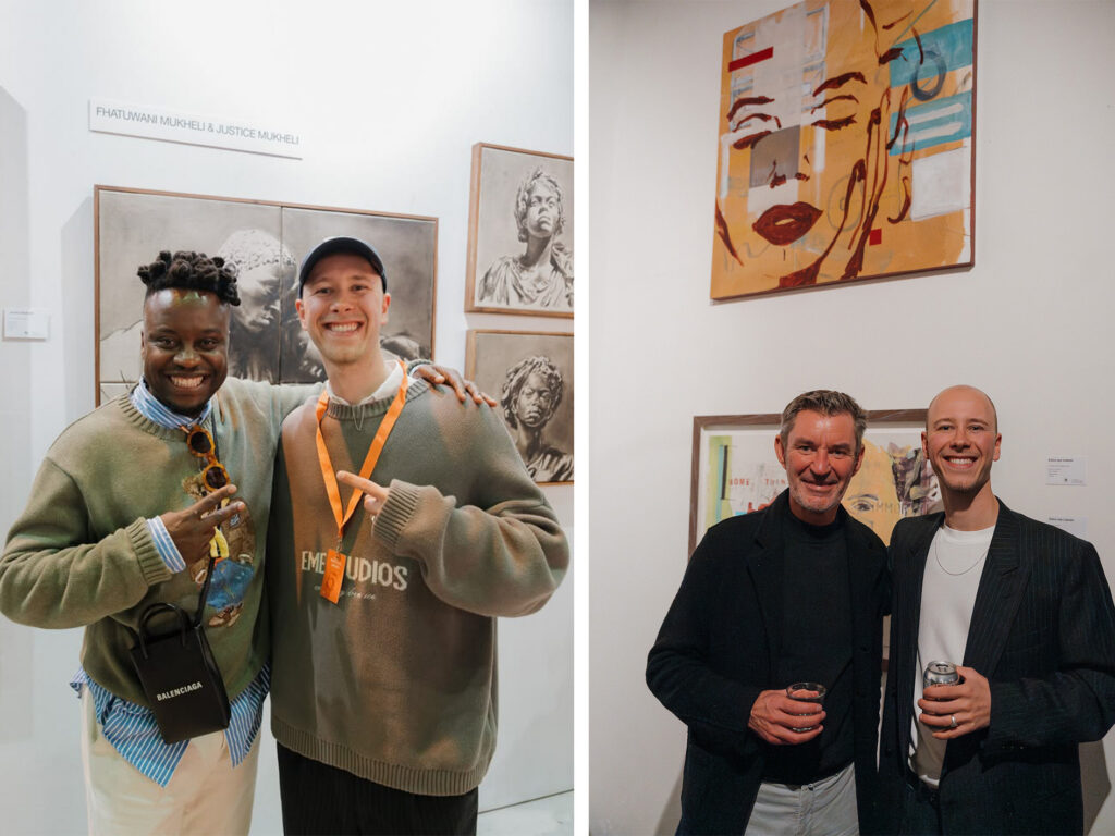 Jasha with artists Fhatuwani Mukheli and Eelco van Loenen