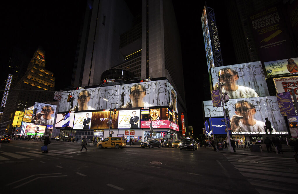 FX Harsono, Writing In The Rain (Times Square)