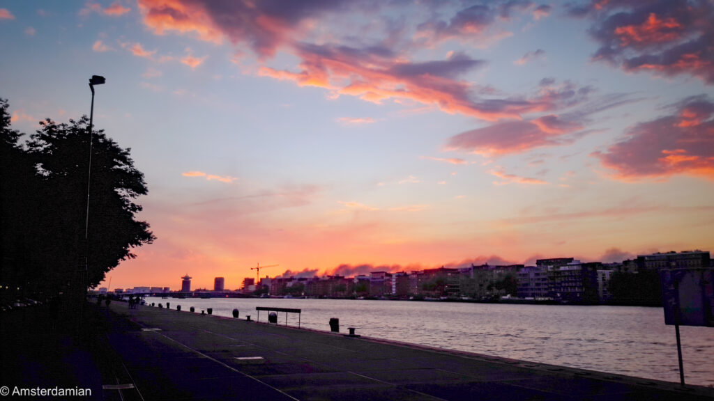 Sunset over Veemkade Amsterdam