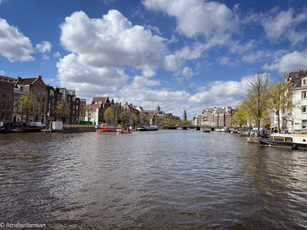 View over Amstel and Muntplein Amsterdam