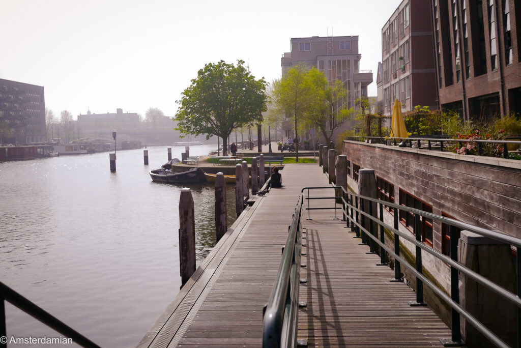 The wooden pier at Westerdok Amsterdam