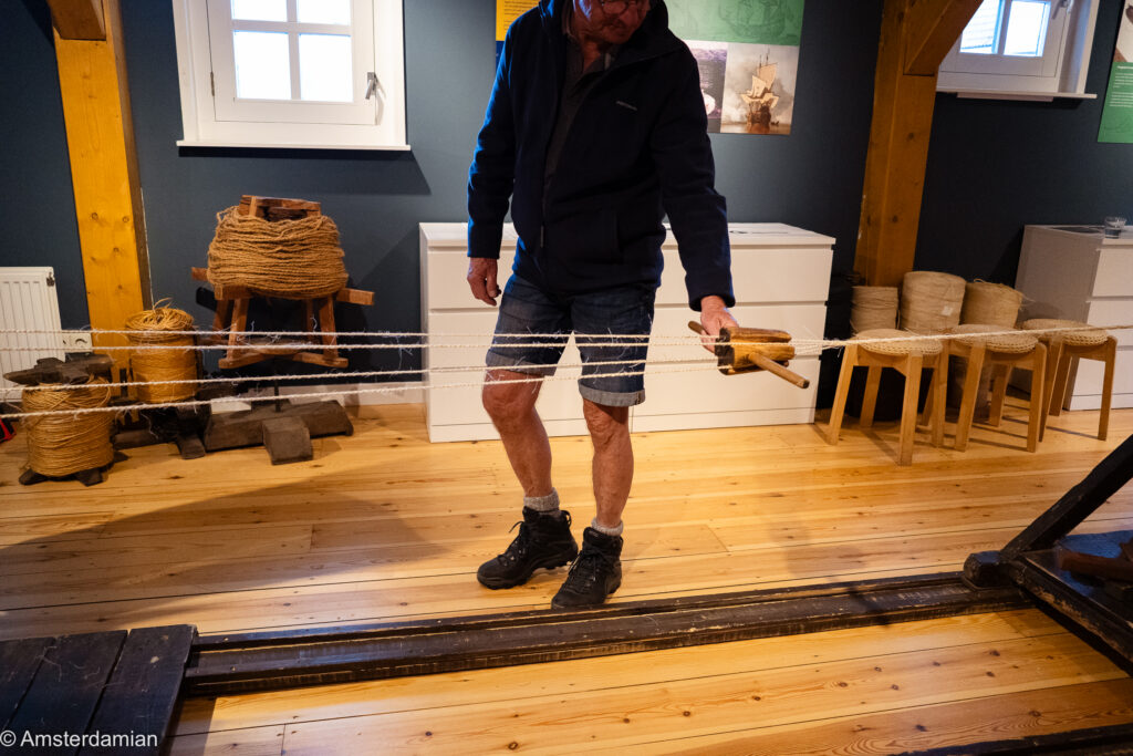 Rope-making demonstration at the Touwmuseum in Oudewater