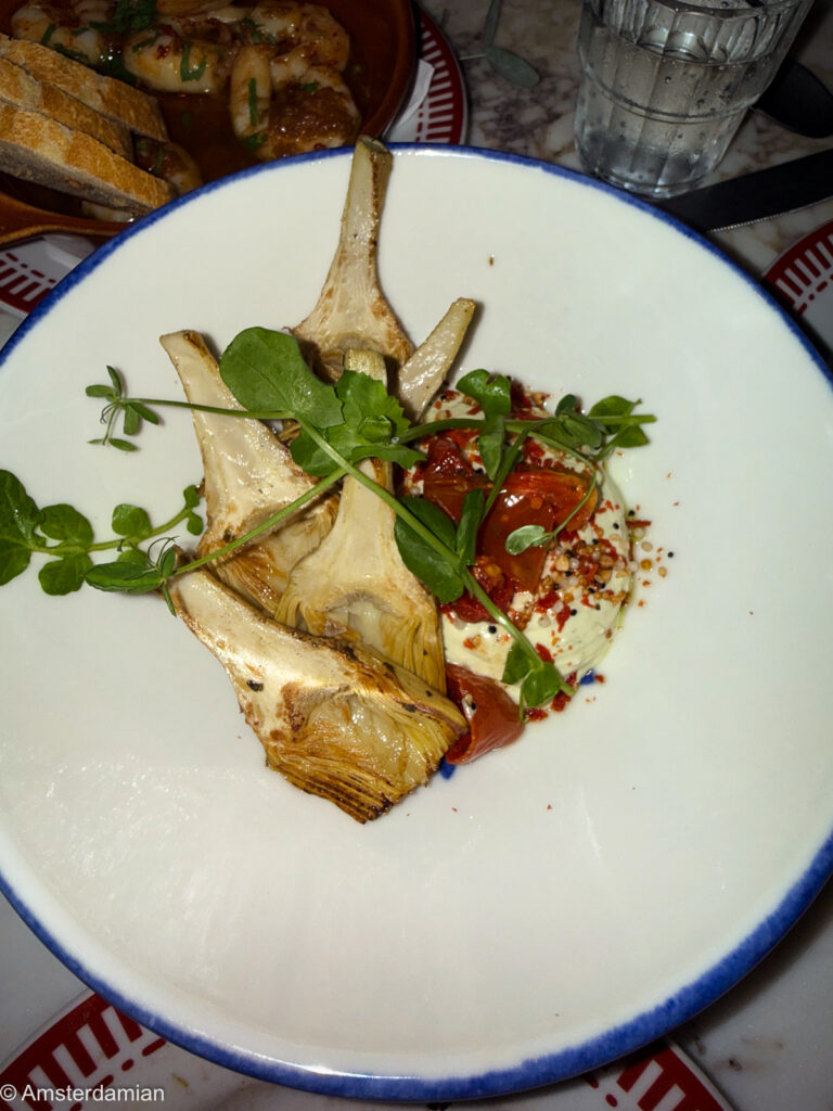 Grilled artichoke with tomato and herbs at Gio Dio in Hilversum